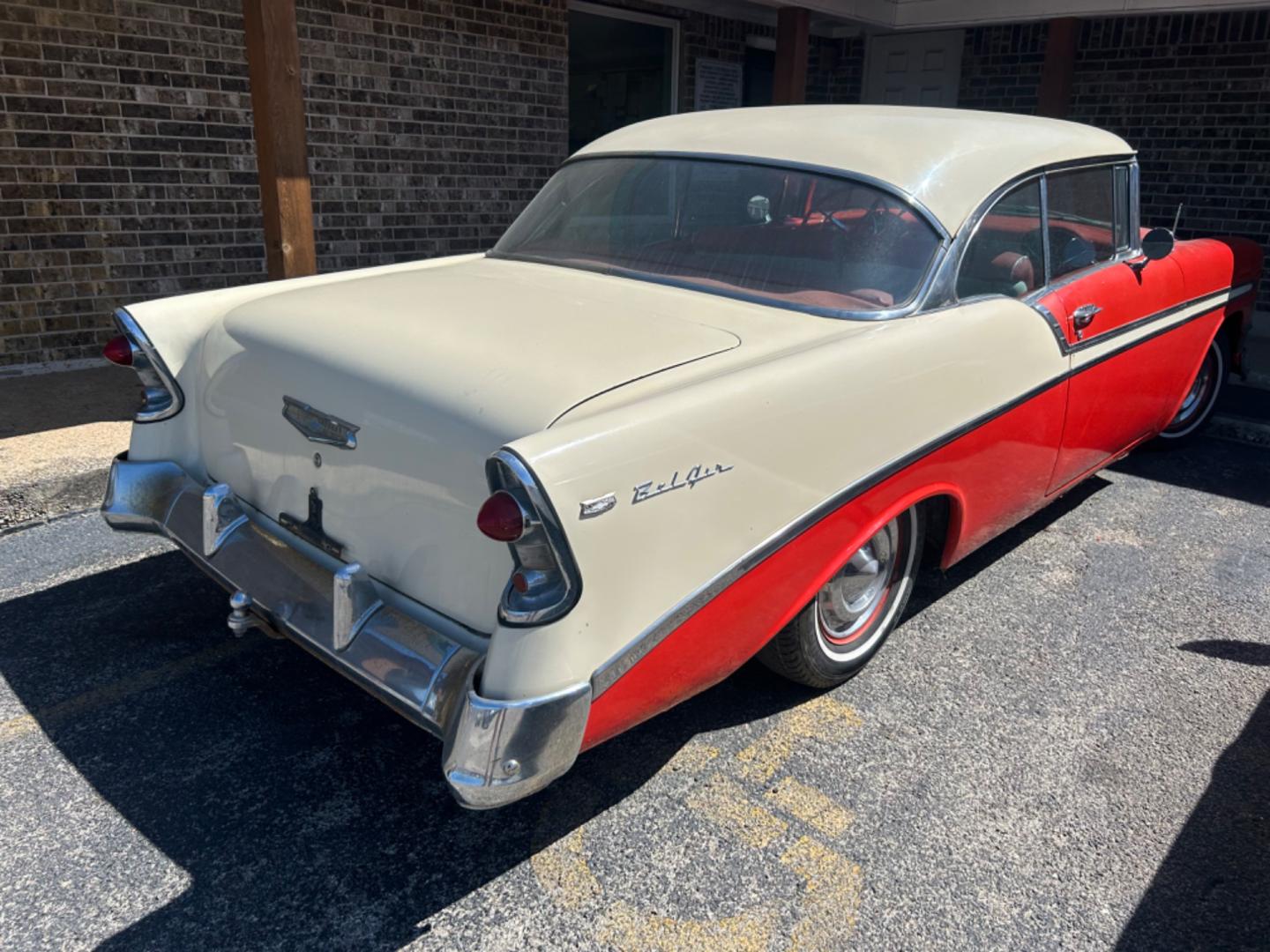 1956 Red Chevrolet Bel Air Bel Air (C56F032989) , located at 1687 Business 35 S, New Braunfels, TX, 78130, (830) 625-7159, 29.655487, -98.051491 - Photo#3